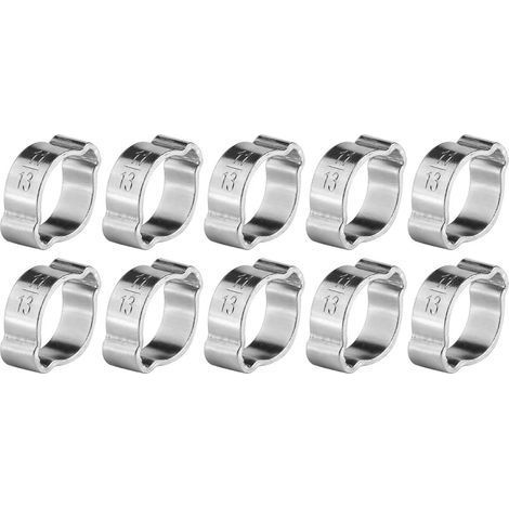 10 Pcs Colliers de Serrage Tuyau Serrage Ajustable Ajustable en Acier Inoxydable (11-13Mm) (1/4)