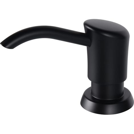 Integrierte Dosierpumpe für Waschmittel oder Lotionen für Waschbecken, mattschwarzer ABS-Pumpenkopf, mit großer 384-ml-PET-Seifenflasche – AquaForge (1/5)