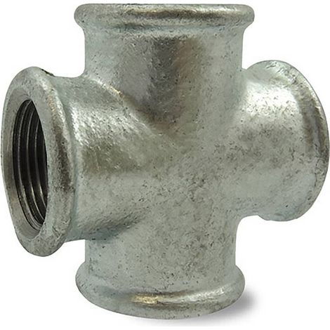 Croix Galvanisée Femelle x4 en fonte malléable 1''1/4 (1/2)