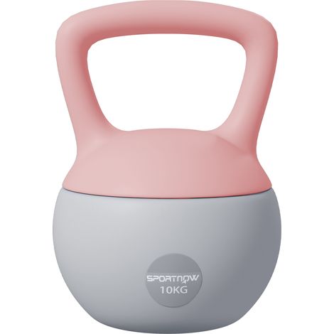 (10KG, Pink and Grey) SPORTNOW Kettlebell with Non-Slip Handle