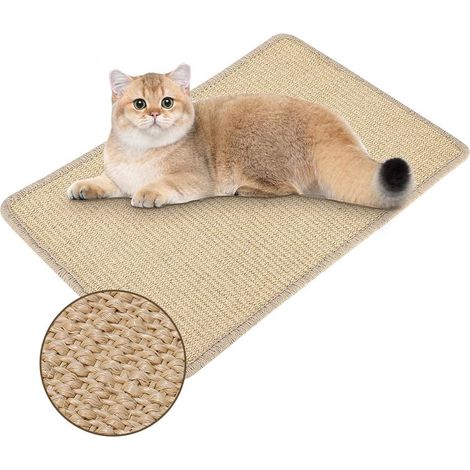 Tappetino tiragraffi per gatti, in sisal naturale, zerbino per mobili, ecologico e naturale, con fondo antiscivolo. (1/5)