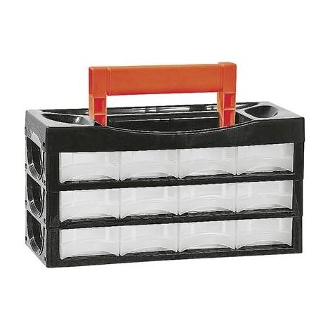Caja de herramientas alutec 66009 12 compartimentos portátil