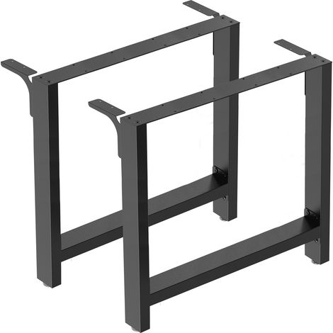 Wiltec Tischbeine aus Stahl 2er Set 100x72cm Vierkantrohre in schwarz pulverbeschichtet Tischkufen Tischgestell Tischuntergestell