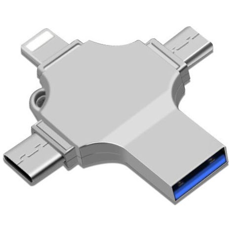 Clé USB 4 en 1, 32 Go - Vitesse et praticité pour votre ordinateur, smartphone et ordinateur portable (1/3)