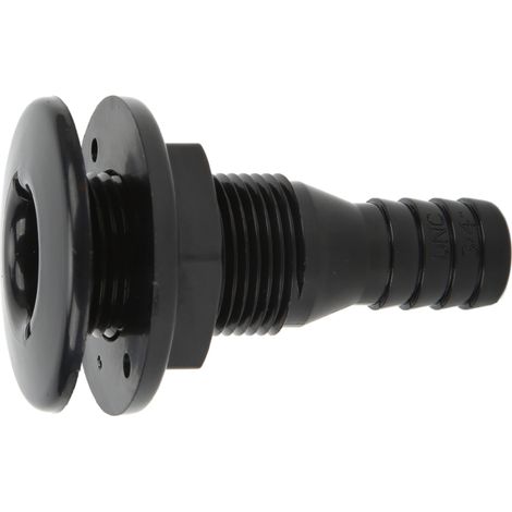 Bootsdurchführung, 3/4"-Schlauchanschluss aus ABS-Kunststoff, Ablaufgarnitur, schwarz (1/5)
