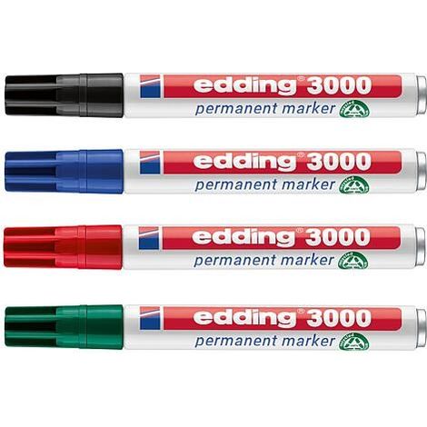Marqueur permanent Edding 3000-Set Cond 4pcs