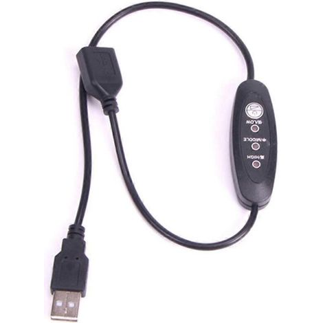 1 thermostat chauffant, réglage 3 niveaux, arrêt différé 30 min, 5V-12V, 24 W, pour radiateurs USB et vêtements chauffants (1/5)