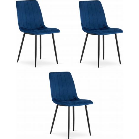 Fauteuil Lava - velours bleu marine x 3 (1/5)