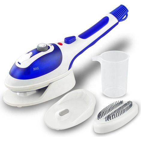 Défroisseur vapeur portable - 3 accessoires interchangeables - Plaque en céramique - Facilite le repassage (1/4)