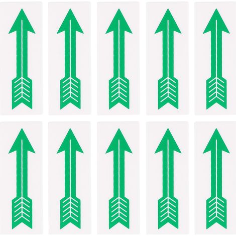 Autocollants Pack de 10 Pièces Indiquant la Direction Verts Fléchés 10 en Pp Léger et Facile à Utiliser pour Pipeline pour Signalisation Industrielle (1/5)