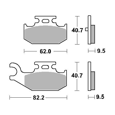 Pastillas de freno SBS KH428 Off-Road Sinter Gold. Compatibles con: Yamaha YFM 450/660/700 Raptor/Rhino (traseras).