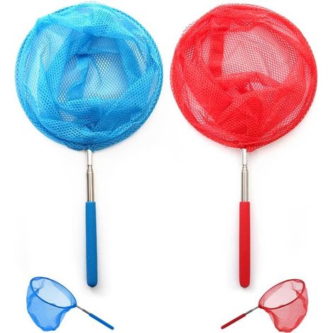 Épuisette de pêche pour enfants - 2 pièces - Épuisette extensible à papillons - Idéale pour attraper des insectes et des poissons, pour les activités de jardinage et l'exploration de la nature - 36 cm (1/5)