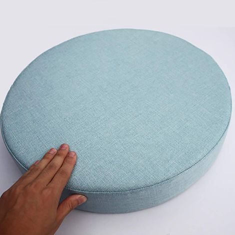 Épaissir Rond Coussin, Tatami Hublot De Compartiment Terrasses Rond Japonais Coussins D’Assise Grande Futon Coussin De Chaise, 8cm Épais-Bleu Clair Diamètre: 50cm (1/5)