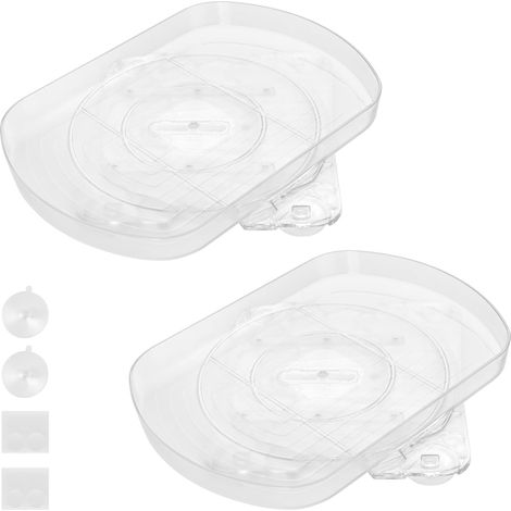 Lot de 2 platines tournantes transparentes Lazy Susan, rotatives à 360°, pour réfrigérateur, 40 x 28 cm (1/5)