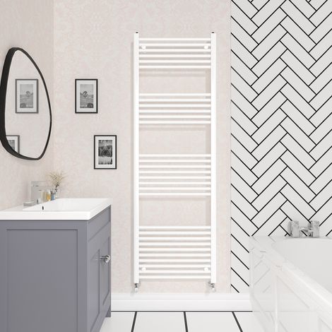 Bathroom Straight Heated Towel Rail Radiator Ladder Warmer Heating White 1800x600mm
