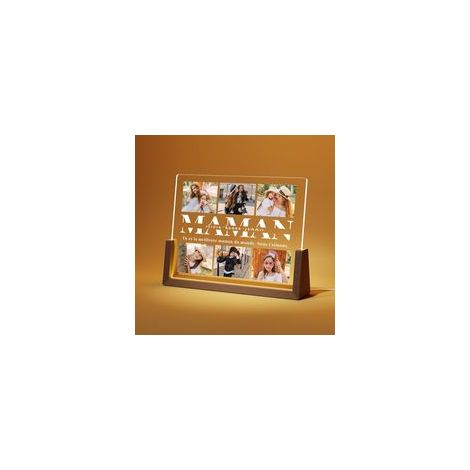 Cadeau Fete des Meres Personnalisé Cadre Photo pour Maman - Idee Cadeaux Fête des Mères - Cadre Fete des Meres Original - Cadeau Maman Anniversaire - Lampe Personnalisée avec Photo (1/4)
