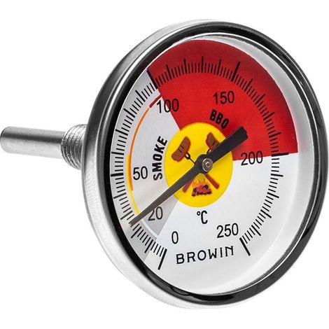 Termómetro para ahumador de barbacoa con dial de 0 a 250 °C. (1/3)