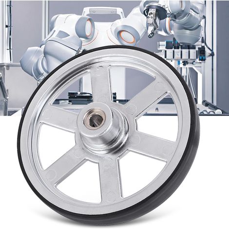 90-mm-Roboterrad aus Metall mit guter Traktion und Neopren-Reifenprofil – Teile für Industrieroboter (1/5)