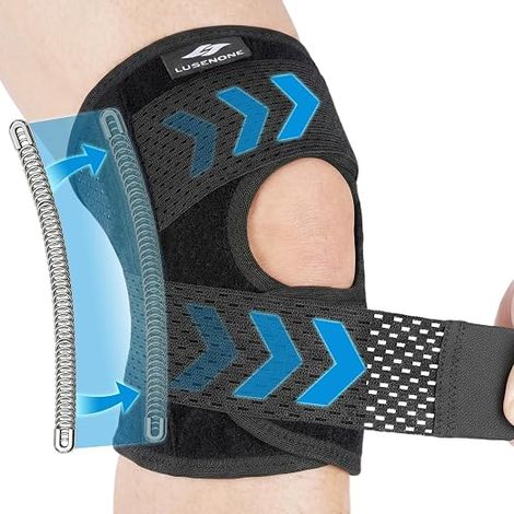 Sports Knee Support for Women and Men, Adjustable Knee Support with Side Stabilizers, Knee Support for Osteoarthritis, Ligamentary, Meniscus Tears, Running, Knee Splint, L (1/5)