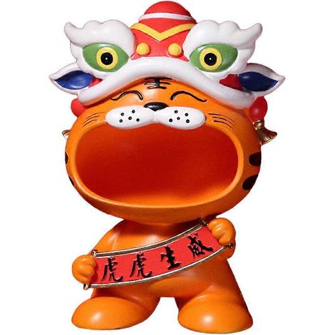 Tigerstatue aus Kunstharz, nordische Figur, Snackbehälter für Schlüssel, Süßigkeitenbehälter, Aufbewahrungsbehälter für Kleinigkeiten, Tischdekoration, Neujahrsschmuck