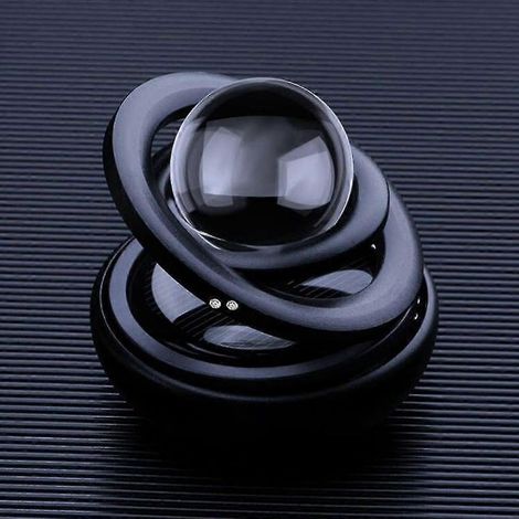 Deodorante per auto purificatore d'aria ad energia solare per l'interno dell'automobile, accessori, decorazioni per la rotazione automatica con 2 fiocchi profumate (nero) (1/5)