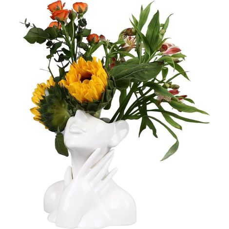 Vase en Céramique pour Visage Féminin, Minimalisme Moderne, Style Nordique, Vase d'art pour Table, étagère, Salon, Chambre à Coucher, Décoration D'intérieur, Bureau (1/5)