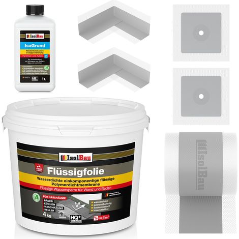 Dichtset Flüssigfolie 4 kg Duschabdichtung Bad Dichtfolie Dichtband Innenecken (1/5)