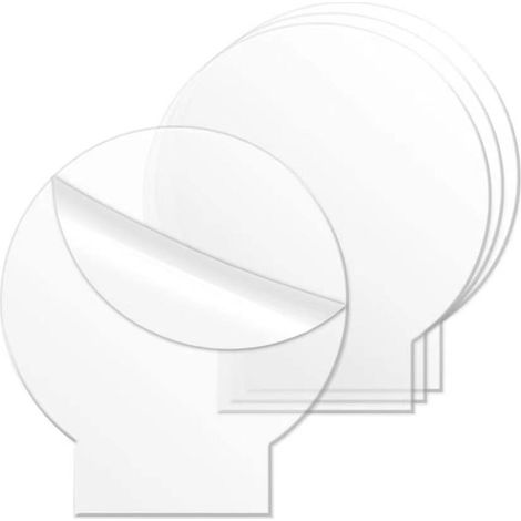 4 Pièces Feuilles en Acrylique Transparentes Plaque Rond en Acrylique Épais (4 mm) Moulé pour Base de Lumière LED, Signe, Projets d'Affichage de Bricolage, Artisanat