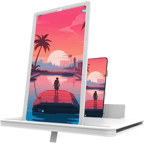 Amplificatore per smartphone, amplificatore per schermo HD da 10 pollici, lente d'ingrandimento 3D, estensore video per film, amplificatore con supporto per telefono pieghevole, Geschikt per tutti gli (1/4)