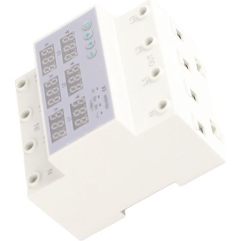 Voltmètre Ampèremètre Triphasé Rail DIN Protection Surtension Surintensité Automatique AC 390-500V 63A (1/5)