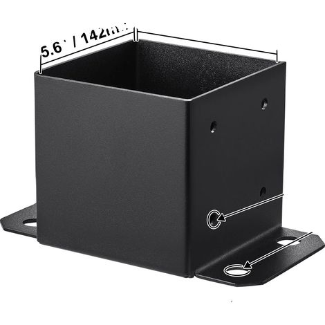 Base de poste, acier carbone durable, installation facile, 6x6 4pcs (1/2)