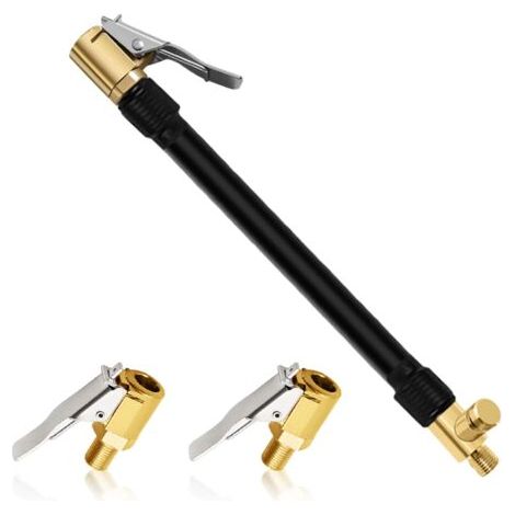 1 Pièce Tuyau de Gonflage de Pneu 30 cm avec 2 Embout Gonflage Pneu Voiture Tube D'extension de Gonfleur de Pneu pour Compresseur Accessoires de Pompe à Voiture Vélo Moto