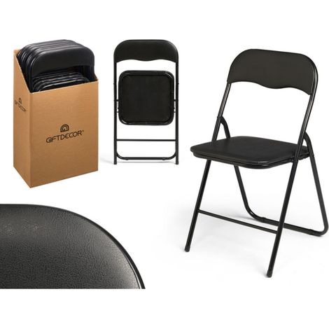 GIFTDECOR silla plegable acolchada negra , Silla plegable acolchada negraSilla plegable económica y multifuncional para cualquier tipo de ocasión tanto para interiores como ext
