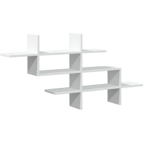 Maison Exclusive - Wandregal Weiß 124,5x18x60,5 cm Holzwerkstoff