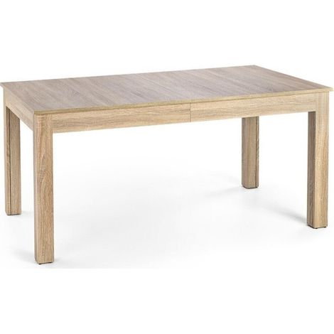 Mesa Houston 691, Roble Sonoma, 76x90x160cm, Alargamiento, Aglomerado laminado, MDF
