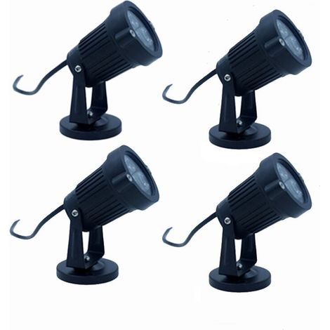 Ulisem Außenbeleuchtung, 4 Stück mit Sockel, 3 W, 220 V, IP65, dimmbar, wasserdicht, LED-Flutlicht, Strahler, Gartenwegleuchte, Pflanzenlicht, Balkon, Terrasse, Wein, Hotel, Rasen, LED-Lampe, Warmweiß (1/5)