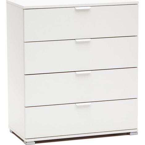MeMi Me614BIA Cassettiera Gia' Montata, Legno, Bianco, 38x75x85 cm