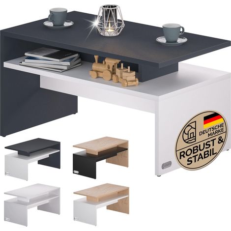 Tavolino da caffe con contenitore biancoantracite 95x55x50cm 223009800 (1/5)
