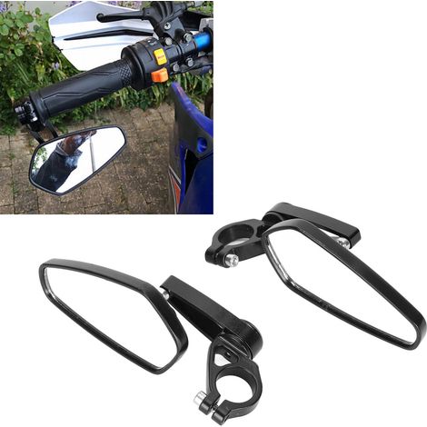 (Exklusiv in Mexiko erhältlich) CFMOTO Motorradzubehör: Lenkerhörnchen, Spiegel, Rückspiegel für Elektrofahrzeuge, Lenkerspiegel aus Aluminiumlegierung, schwarz mit weißem Glas (1/5)