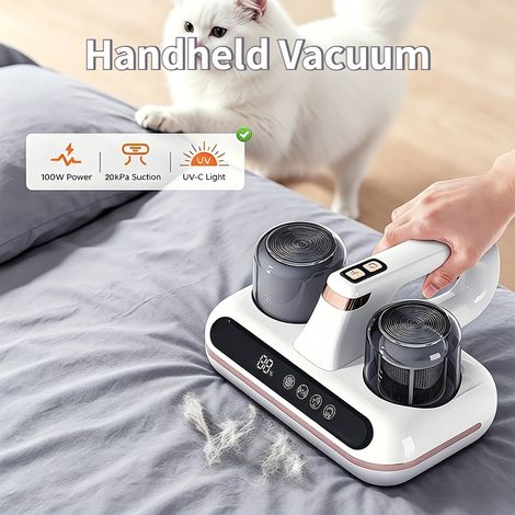 Aspirateur à main, aspirateur de matelas, forte aspiration de 20 Kpa,tapis, nettoyage des poils d'animaux