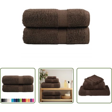 vidaXL Badetuch -  Premium Gästetücher SOLUND 2 Stk. Braun 30x50 cm 600 g/m² (1/5)