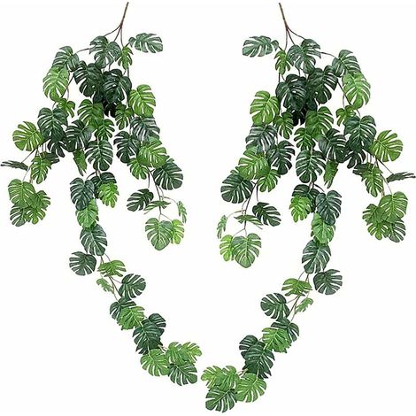 2 PCS Plante Artificielle Tombante, Plantes Artificielles Interieur Tombantes, Fausse Plante Tombante, Faux Lierre Decoration, Plante Artificielle Interieur Tombante Feuille Tortue Feuille, Sunflower (1/2)