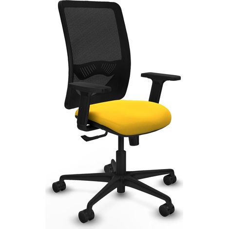 Silla de oficina piqueras y crespo Zulema negro malla y cuero sintético (1/2)