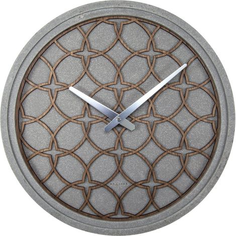 Horloge Murale Silencieuse Design Oriental en Polyrésine et Bois Gris 39,5 cm - PANGIVO (1/5)