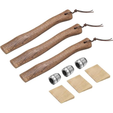3pcs Replacement Wooden Axe Handle 13" Universal Hickory Axe Handle with Round and Wooden Wedge for Camping and Garden Axe  Universel Manche De Hachette En Hickory, Avec Cale Ronde Et En Bois, Pour Ha (1/5)