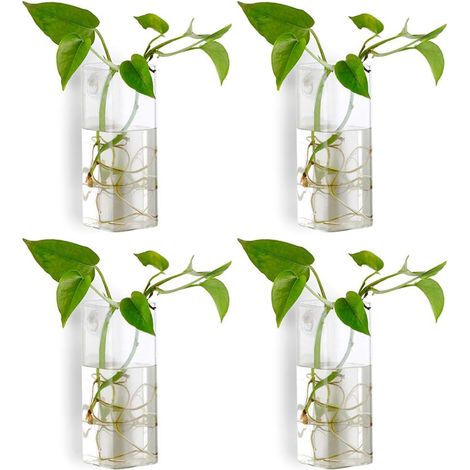 4-teiliges Set aus Kristallglas-Wandvase, Pflanzgefäß, Terrarium und Blumentopf