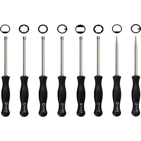 Kit d'outils de réglage de carburateur pour moteur, utilisé pour carburateur 2 temps commun, kit d'outils de réglage de carburateur Outil de réglage de carburateur (8 pièces + outil de nettoyage) (1/5)