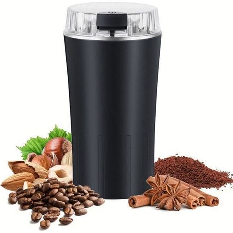 1 moulin à café électrique, 300 W, 8 lames acier inoxydable – broyeur multifonction pour épices et herbes séchées, usage domestique (1/4)