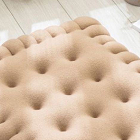 Coussin d'assise épais, doux, élastique et confortable, en forme de biscuit, pour bureau, salle à manger ou canapé, beige, 40 x 45 cm (1/5)