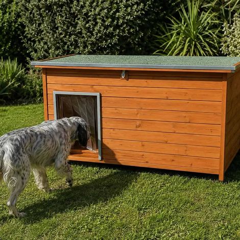 Niche en bois haute isolation Taille XL - Épicéa 3 couches avec toit étanche (1/5)
